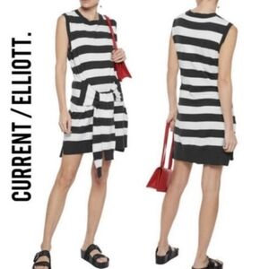 Current/Elliott Black and White Striped Dress